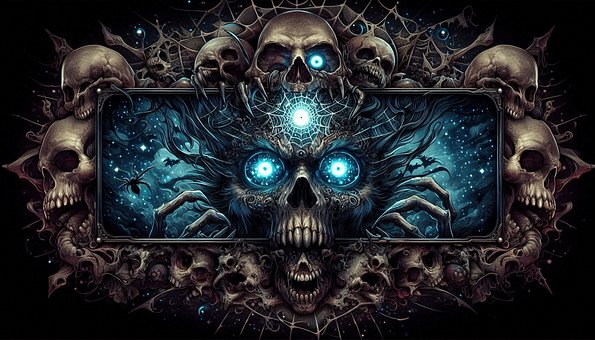 Schedel, Horror, Donker, Eng, Spin