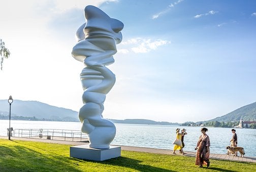 Skulptur, Kunstwerk, Weiß, See