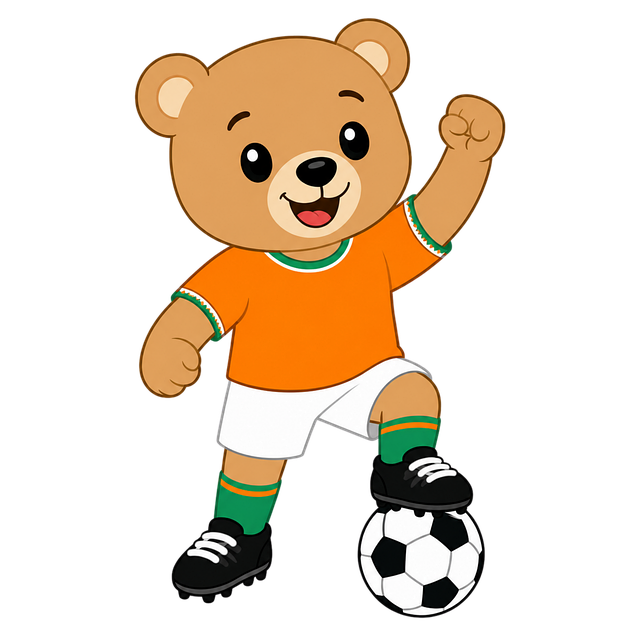 Free football mascot teddy bear illustration