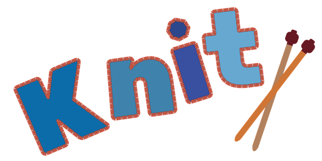 Free knitting knitting needles word vector