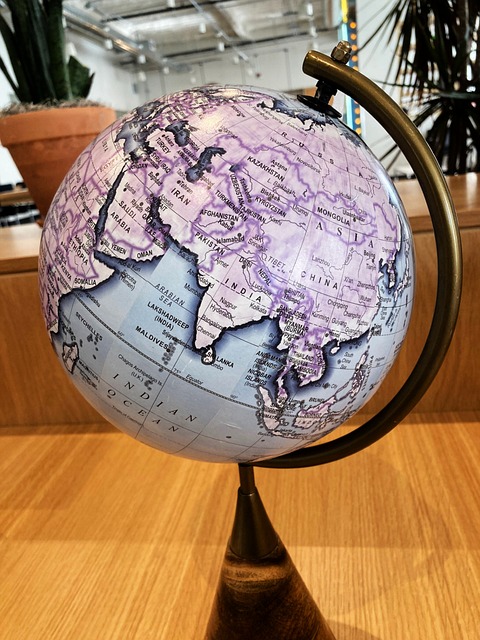 Globus, Weltkarte, Asiatischer Kontinent