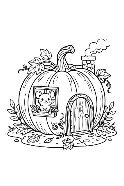 Free Mouse House Pumpkin illustration and picture