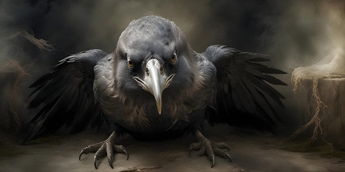 Rabe, Vogel, Tier, Dramatisch