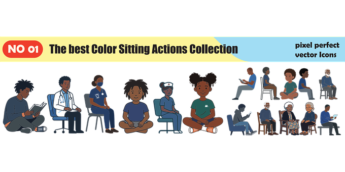 Free Sitting Black vector and picture
