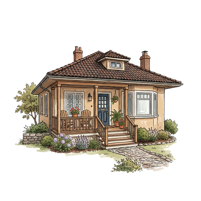 Free cottage roof porch illustration