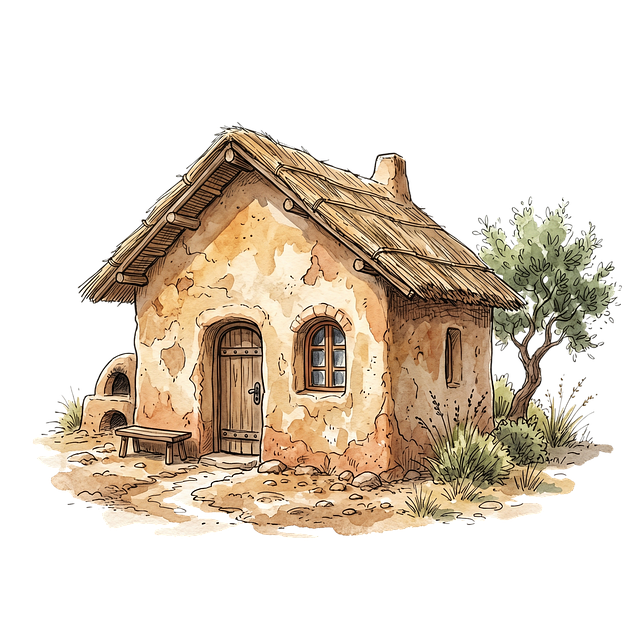 Free cottage watercolor rustic illustration