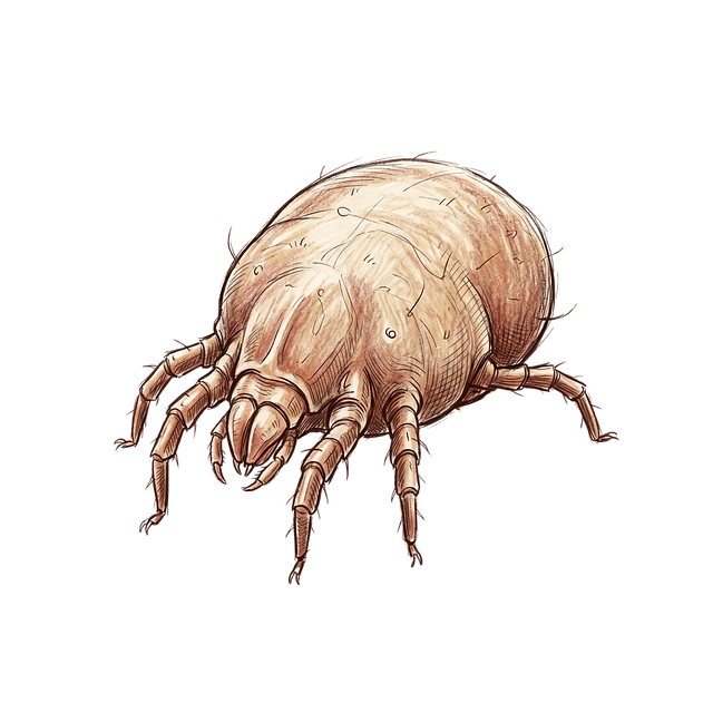 Free mite line drawing illustration