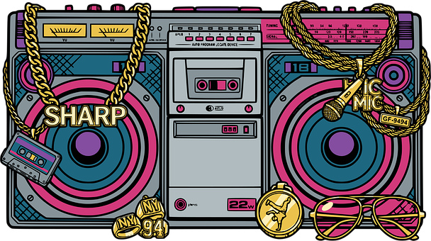 Free Boombox Retro vector and picture