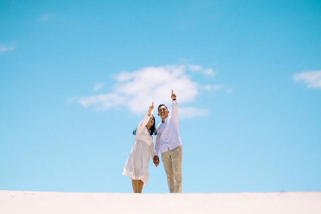 Pareja, Silueta, Desierto, Cielo