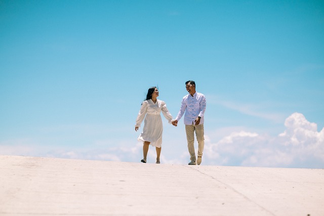 Pareja, Cielo, Amor, Paseo, Romántico