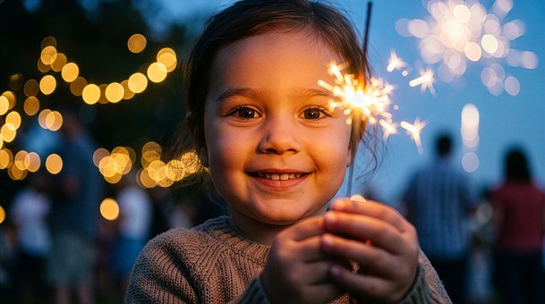 Free Child Sparkler illustration and picture