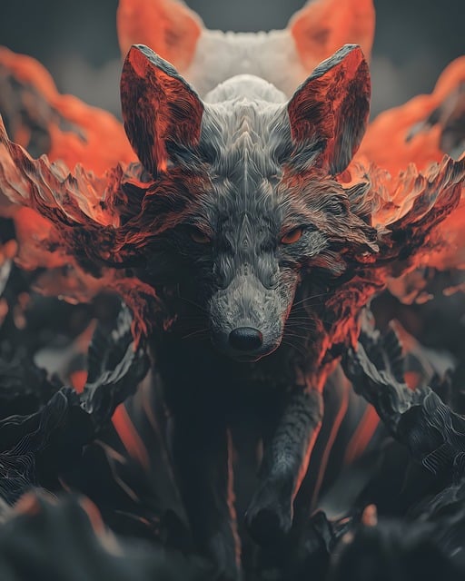 Free fox fantasy dark illustration