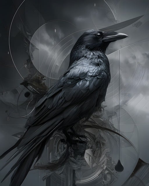 Free raven gothic dark illustration