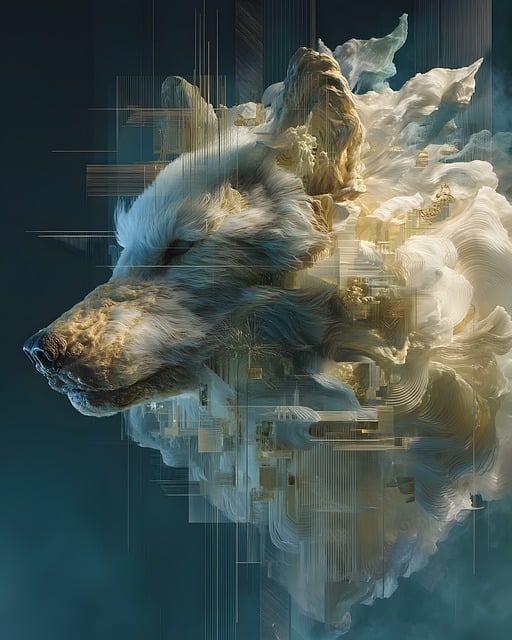 Free wolf cosmos stellar illustration