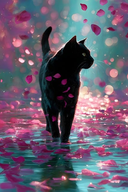 Free cat black animal illustration