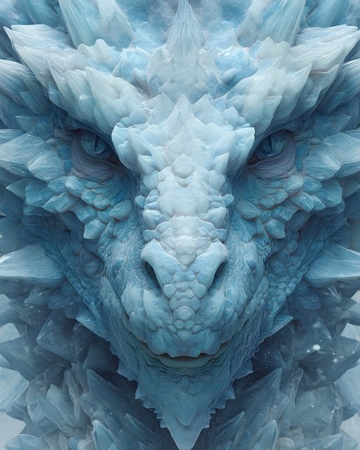 Free dragon frost crystals illustration