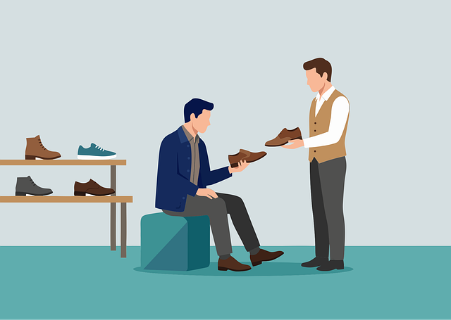 Free shoes shopping store vector