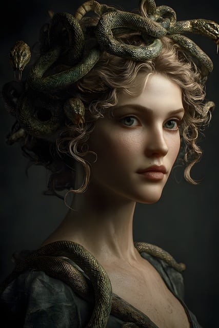 Free medusa snake hair mythology illustration