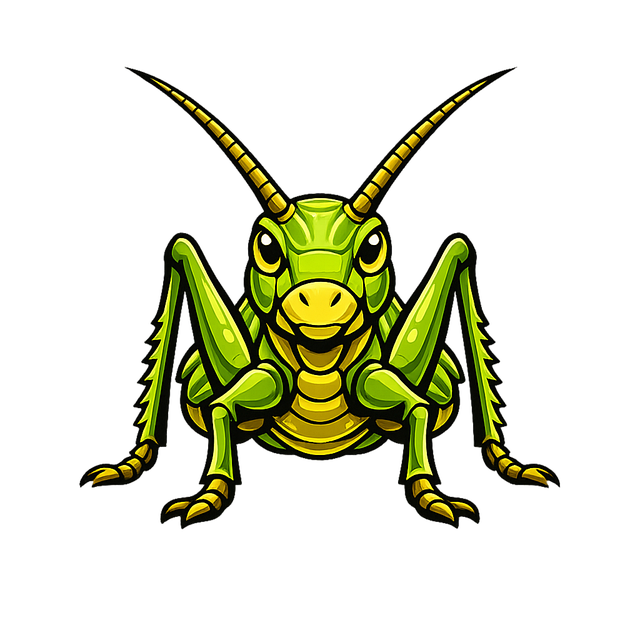 Free grasshopper cartoon insect mascot vector