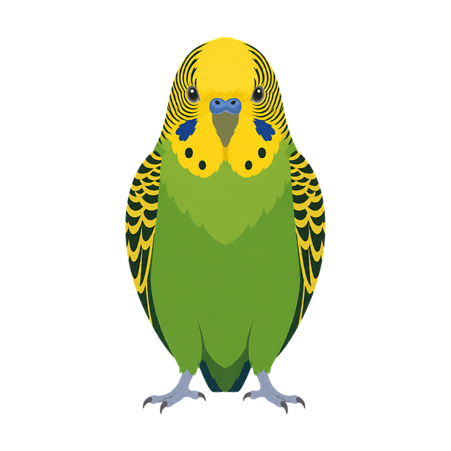 Free budgerigar parrot green and yellow illustration