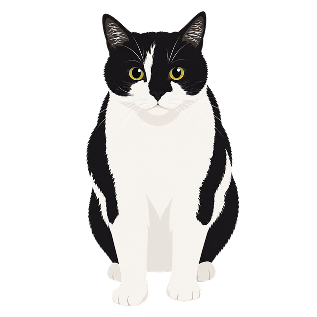 Free cat tuxedo cat black and white cat vector