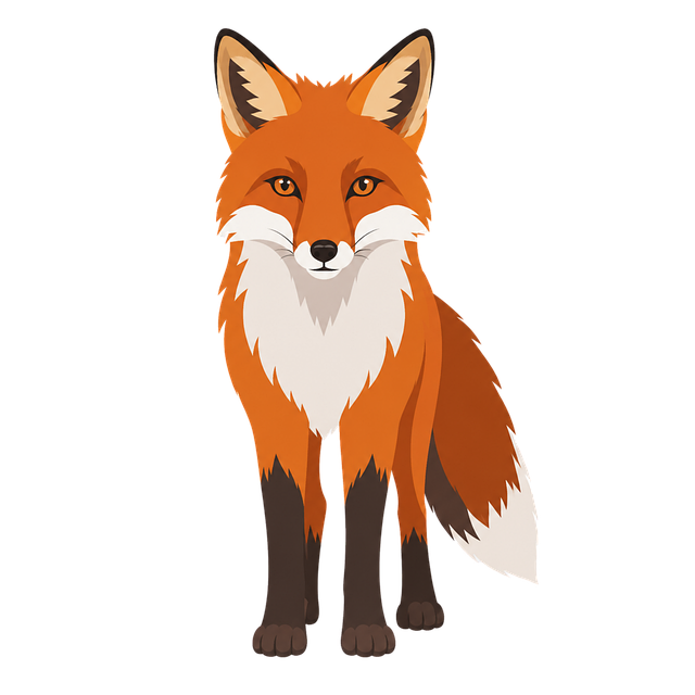 Free fox wild animal stylized vector