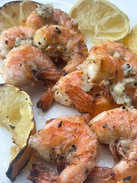 Free Grilled Prawns Lemon Wedges photo and picture