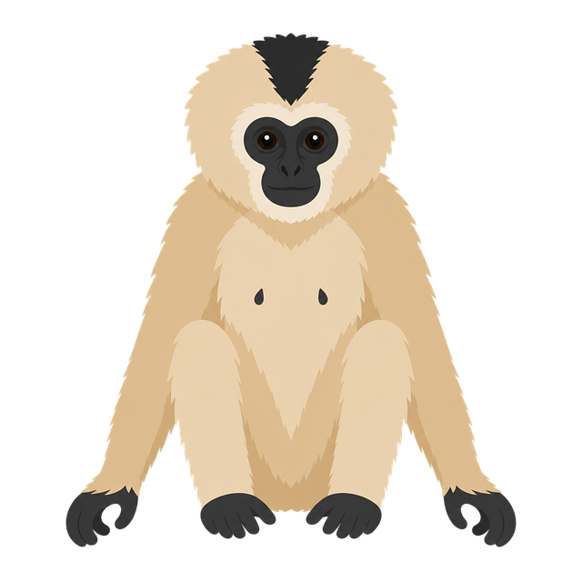 Free gibbon primate white gibbon vector