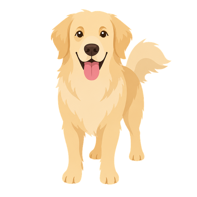 Free dog golden retriever mascot vector