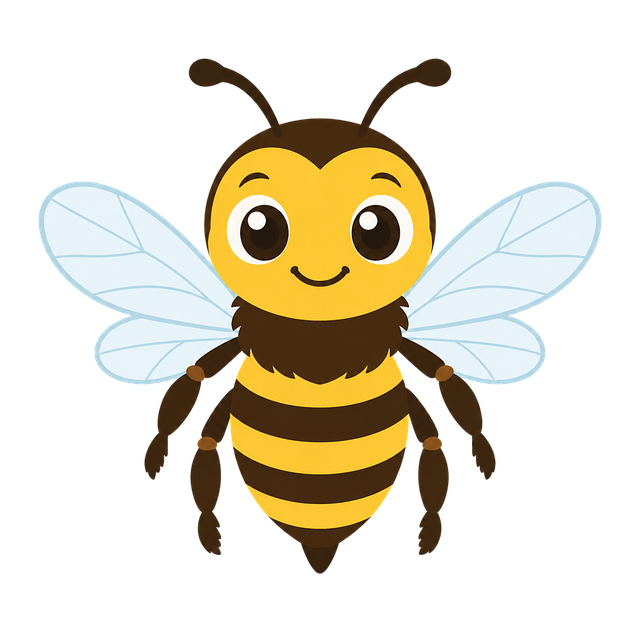 Free bee honeybee mascot illustration