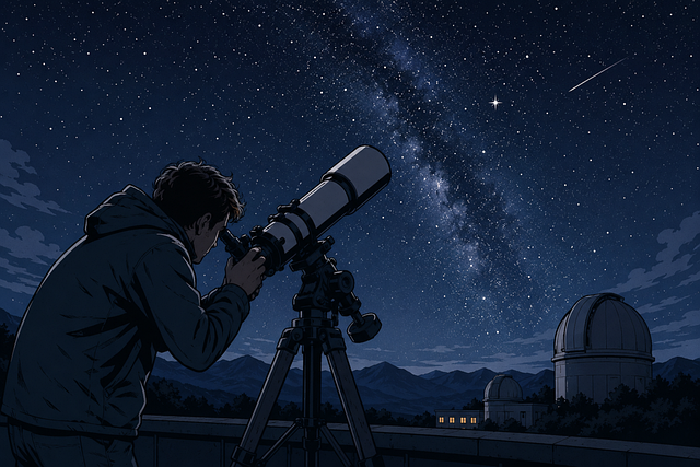 Free telescope stargazing astronomy illustration