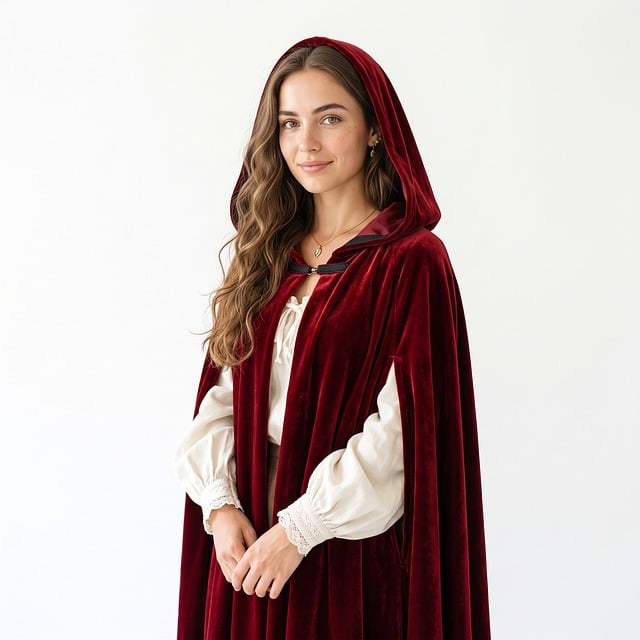 Free red hood young woman cape illustration