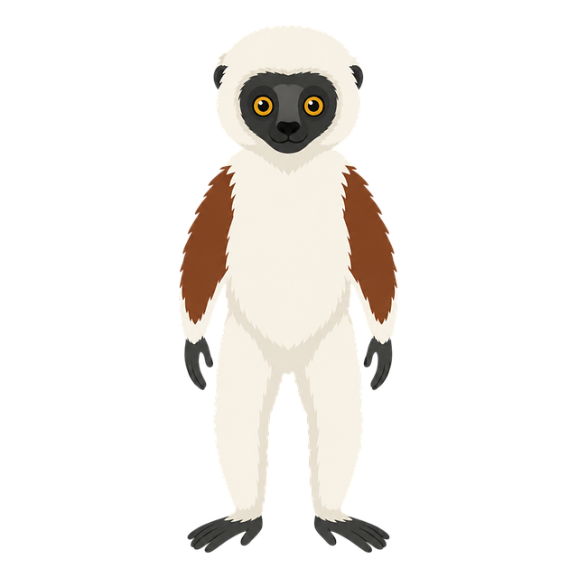 Free sifaka lemur primate vector