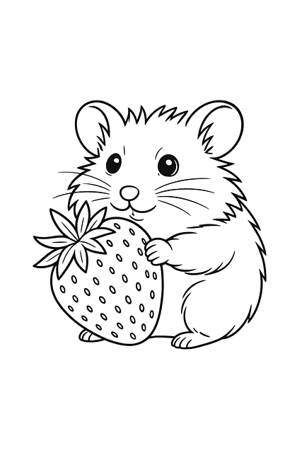 Free Coloring Page Hamster illustration and picture
