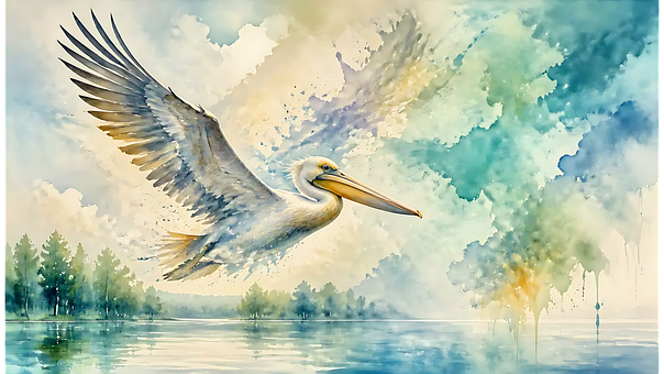 Free Pelican Watercolor illustration and picture