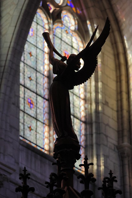 Escultura, Iglesia, Ángel, Trompeta, Ala