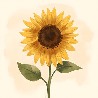 Free Sunflower Watercolor photo and picture