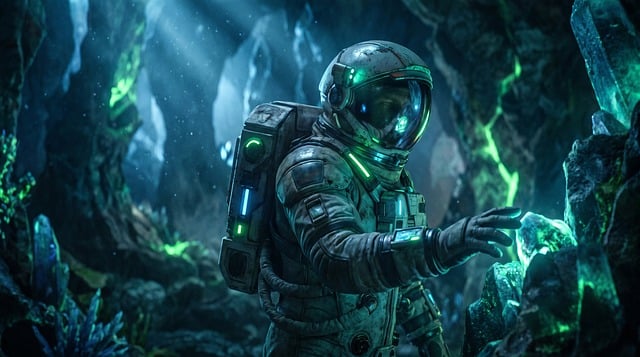 Free ai generated astronaut cave illustration