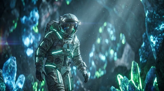 Free ai generated astronaut cave illustration