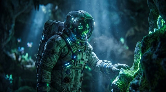 Free ai generated astronaut cave illustration