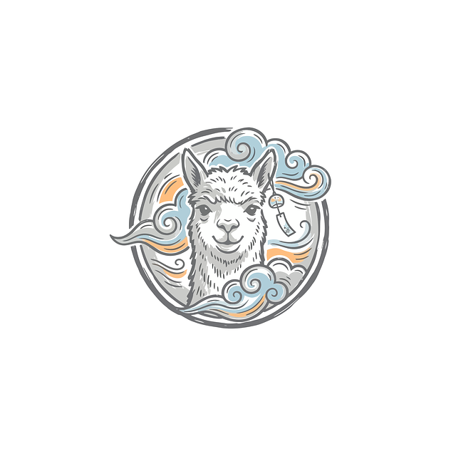 Lama, Karikatuur, Wolken, Vintage