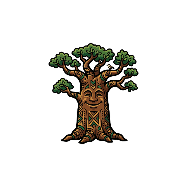 Free tree smiling cartoon vector