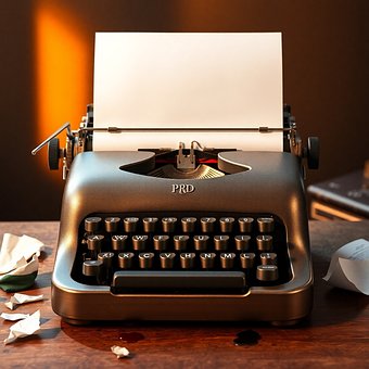 Skrivemaskine, Retro, Papir, Skrivning