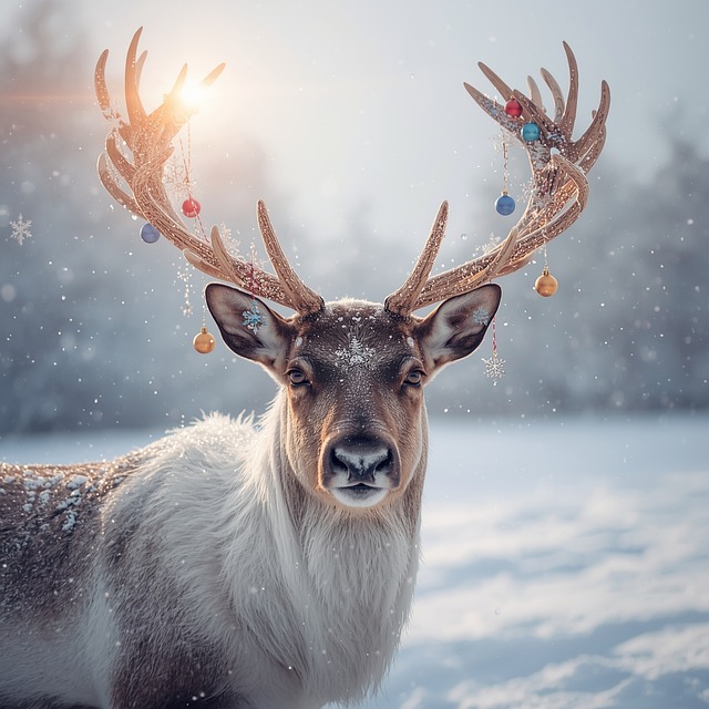 Free reindeer snow nature illustration