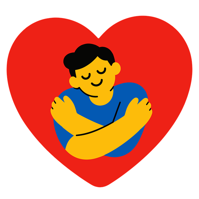 Free self-love hug heart illustration