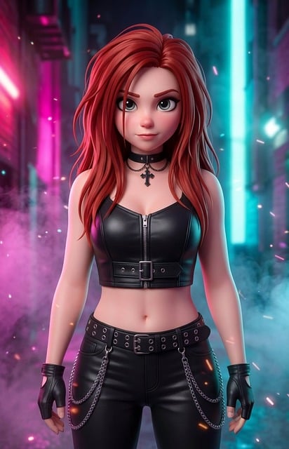 Free ai generated woman red hair illustration
