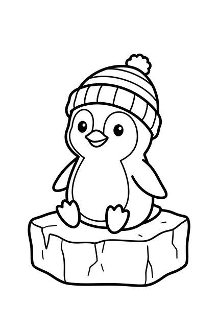 Free Penguin Bobble Hat illustration and picture