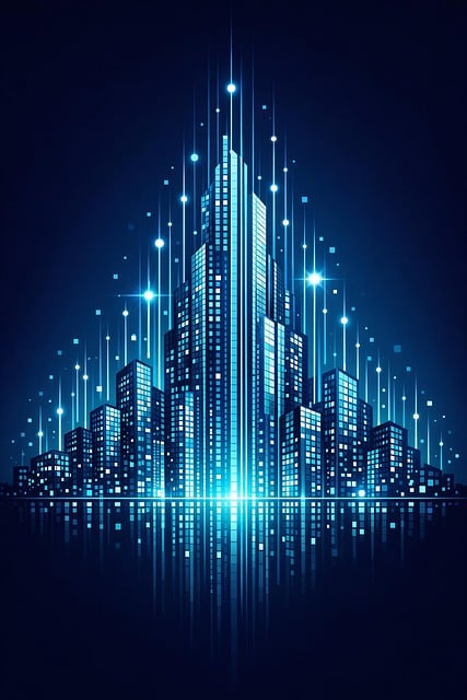 Download free HD stock image of Cityscape Night Illumination Free cityscape night illumination modern architecture illustration