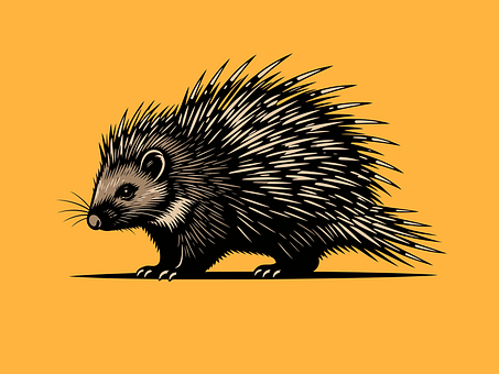 Free Porcupine Silhouette vector and picture