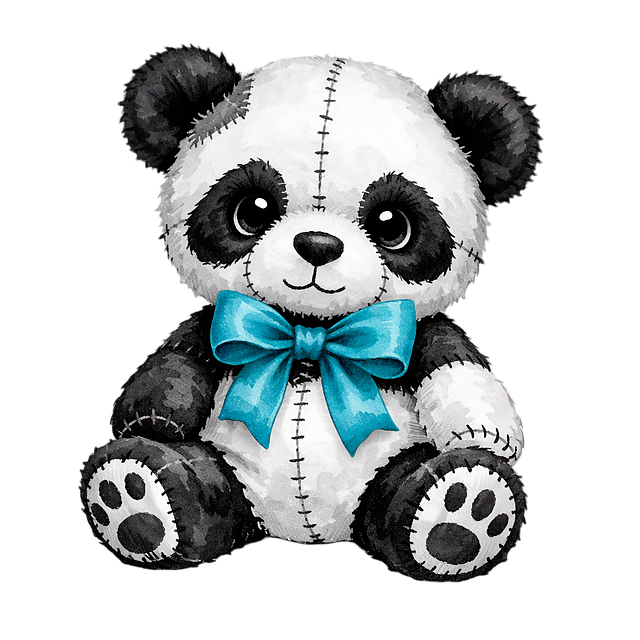 Download free HD stock image of Panda Plush Free panda plush patchwork illustration